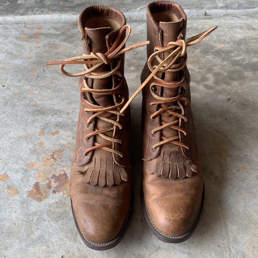 Justin Leather Lace Up Boot